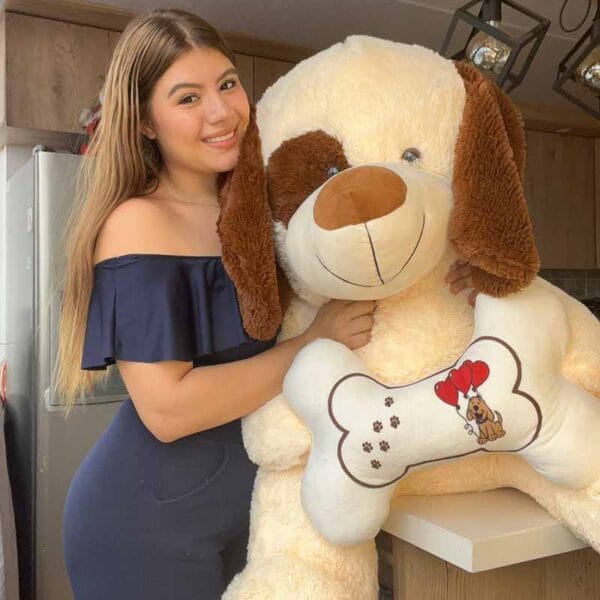 Peluche De Perro Con Hueso Tamaño 1,40 M | Lanshoppe-02