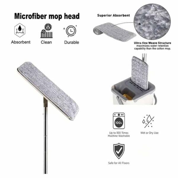 Trapero Mopa Plana Microfibra Con Balde - Image 2