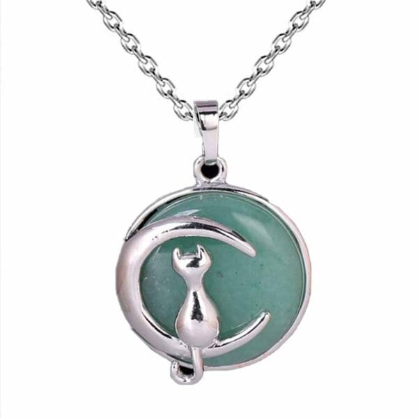 Collar Cuarzo Gato Jade En Acero Con Estuche | Lanshoppe