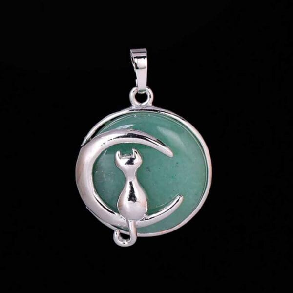 Collar Cuarzo Gato Jade En Acero Con Estuche - Image 2
