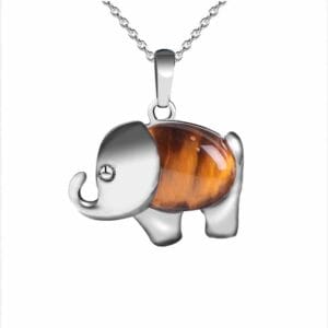 Collar Elefante Cuarzo Ojo De Tigre | Lanshoppe