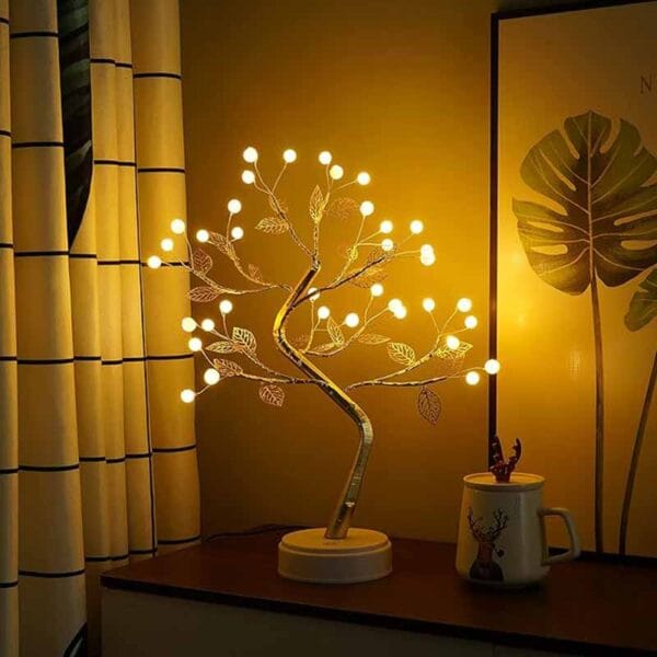 Lampara Decorativa Bonsái Dorado Perlas | Lanshoppe