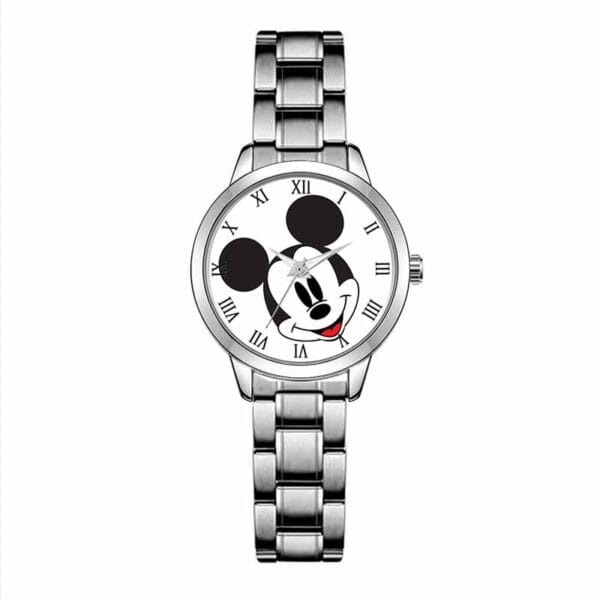 Reloj Mickey Mouse En Acero Inoxidable Para Dama